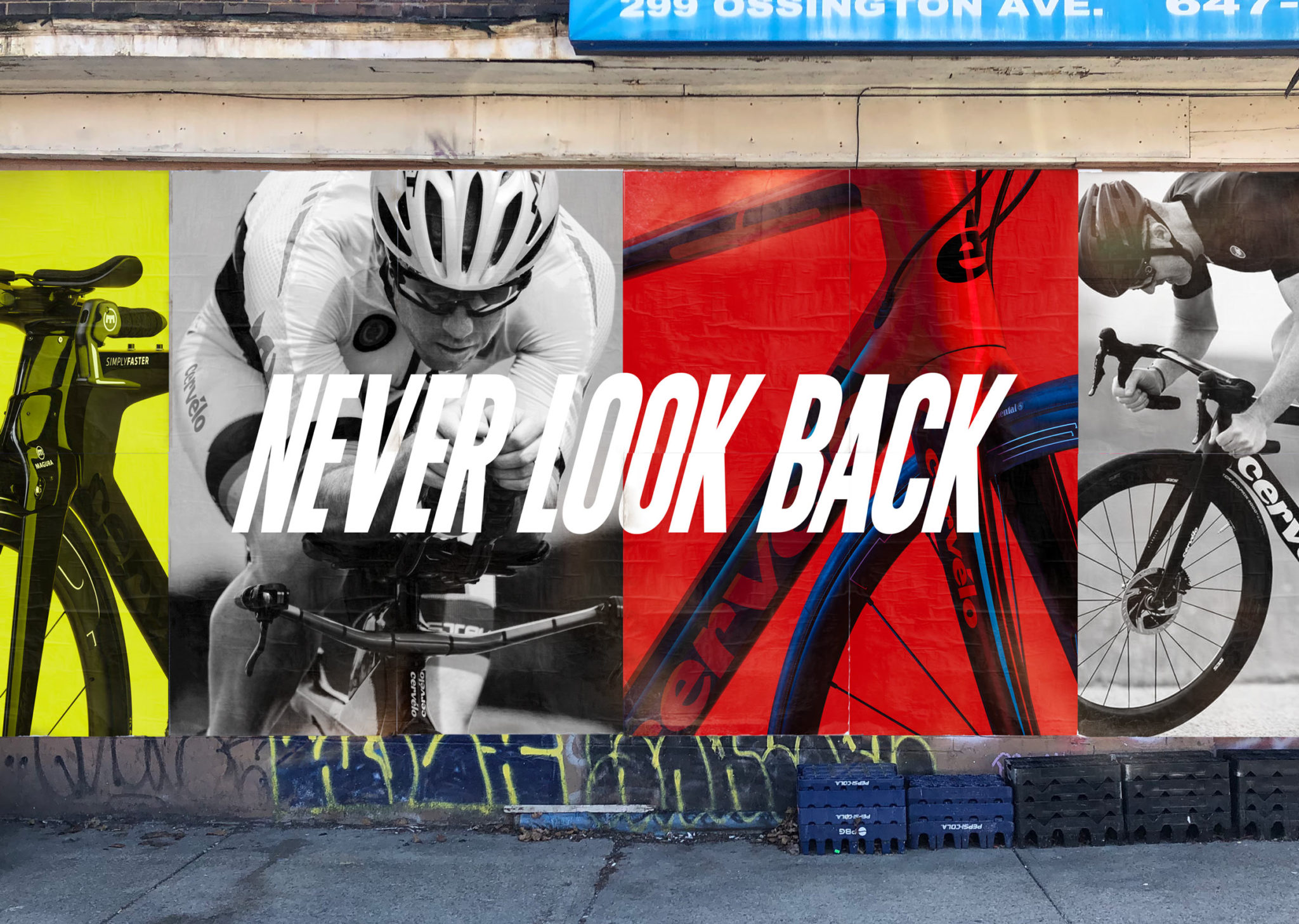 Cervelo posters with Never Look Back tagline